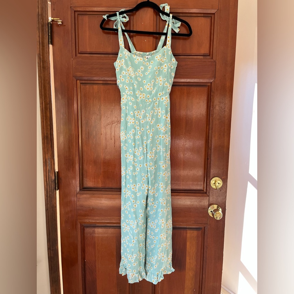 Faithfull the Brand Light Blue Floral Jumpsuit